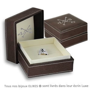 Bague Elixès en argent rhodié et maillon en nacre blanche véritable - Vue 3