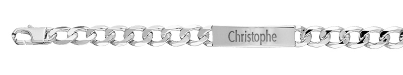 Gourmette en argent maille Hawaï largeur 10mm et longueur 21cm