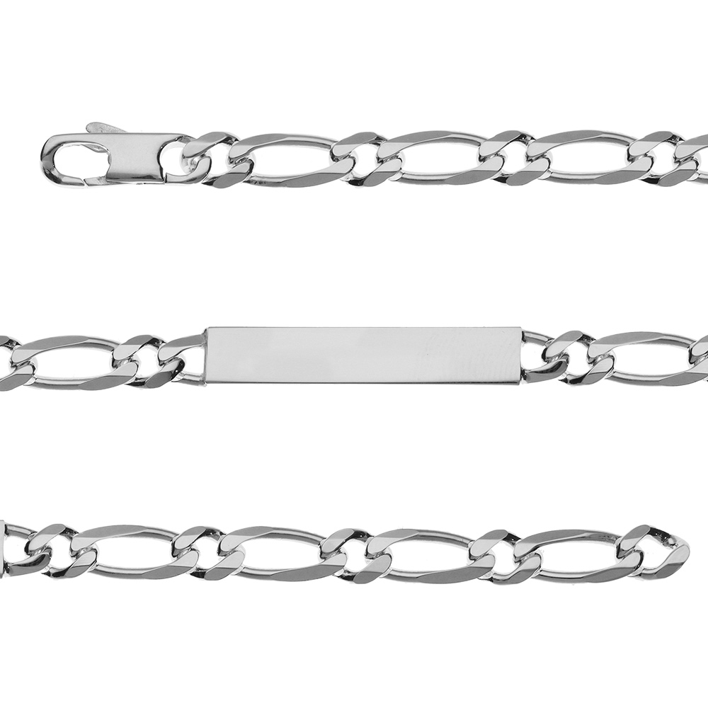 Gourmette en argent maille Hawaï 1+1 largeur 6mm et longueur 18cm