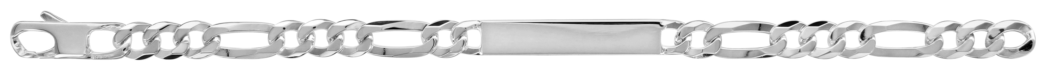 Gourmette en argent maille Hawaï 1+3 largeur 7mm et longueur 20cm