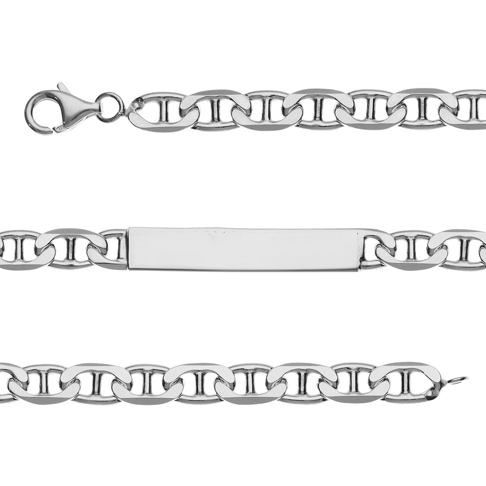 Gourmette en argent maille marine largeur 7mm et longueur 20cm