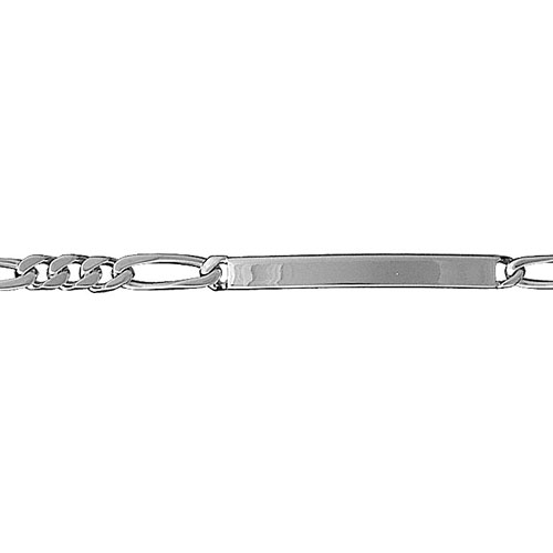 Gourmette en argent maille figaro 1+3 largeur 4mm et longueur 18cm