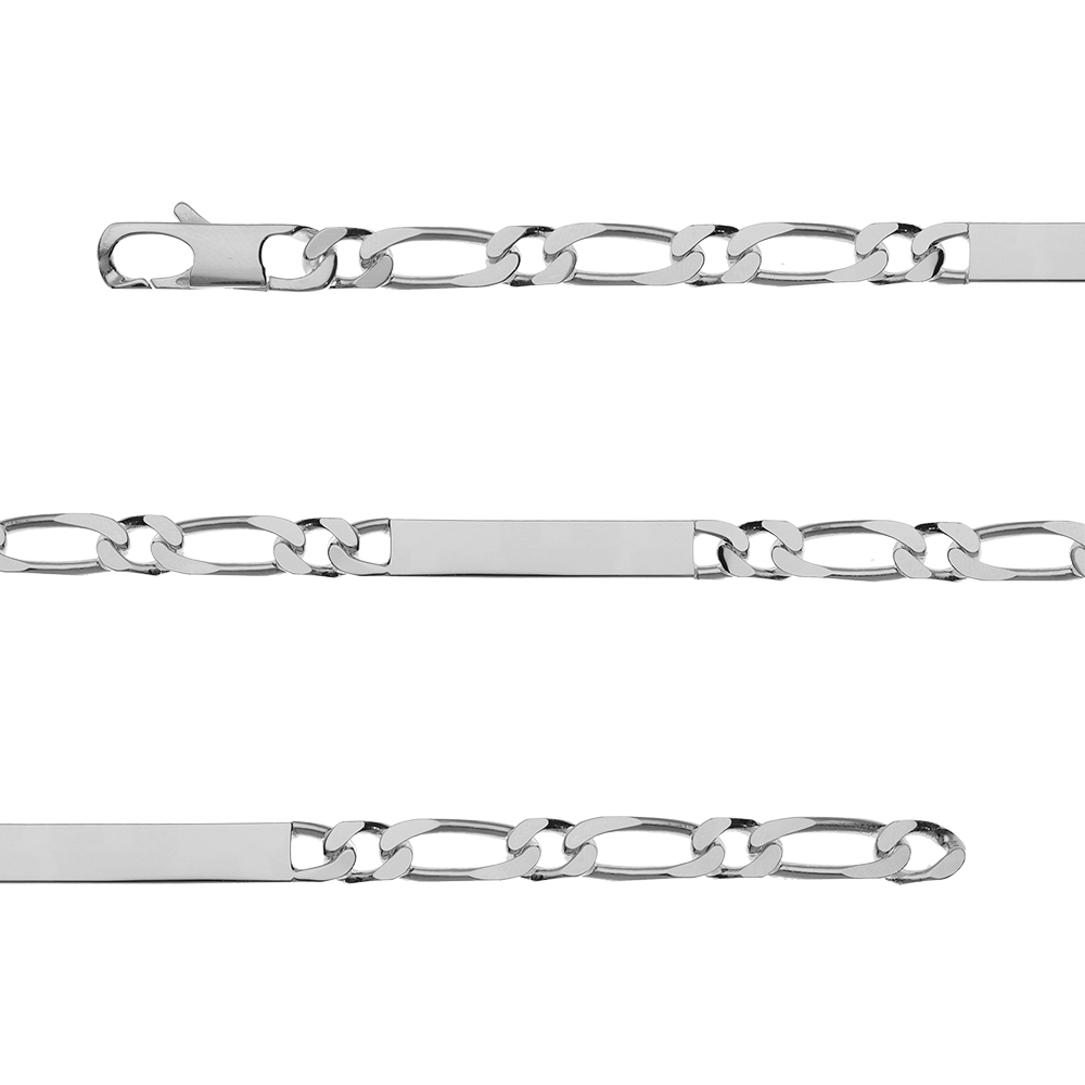 Gourmette en argent maille figaro 1+1 largeur 6mm et longueur 18cm