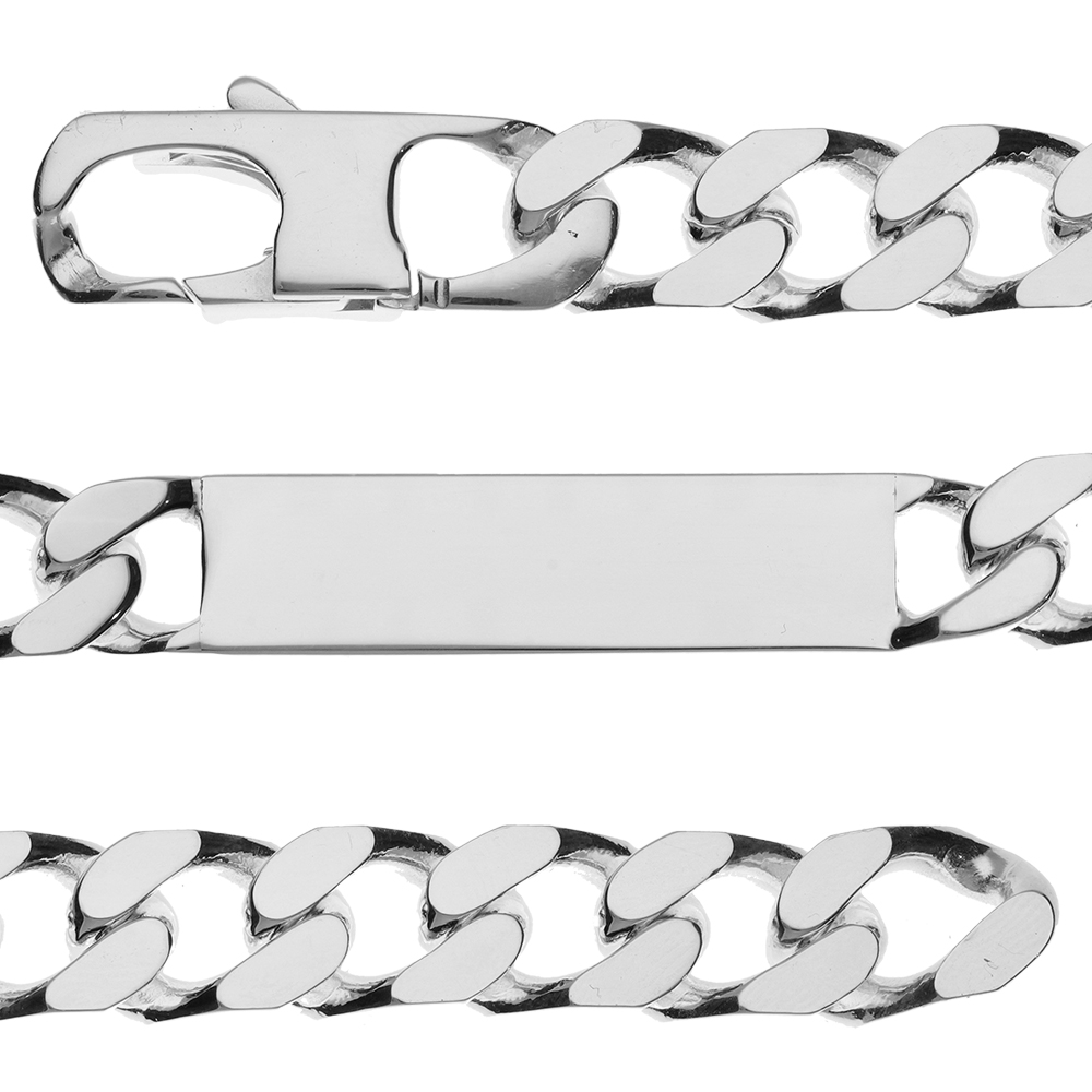 Gourmette en argent maille serrée largeur 11mm et longueur 22cm