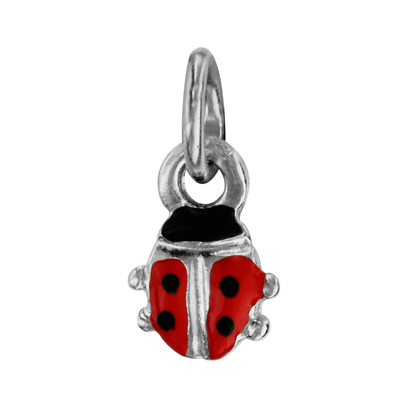 Pendentif en argent coccinelle colorée
