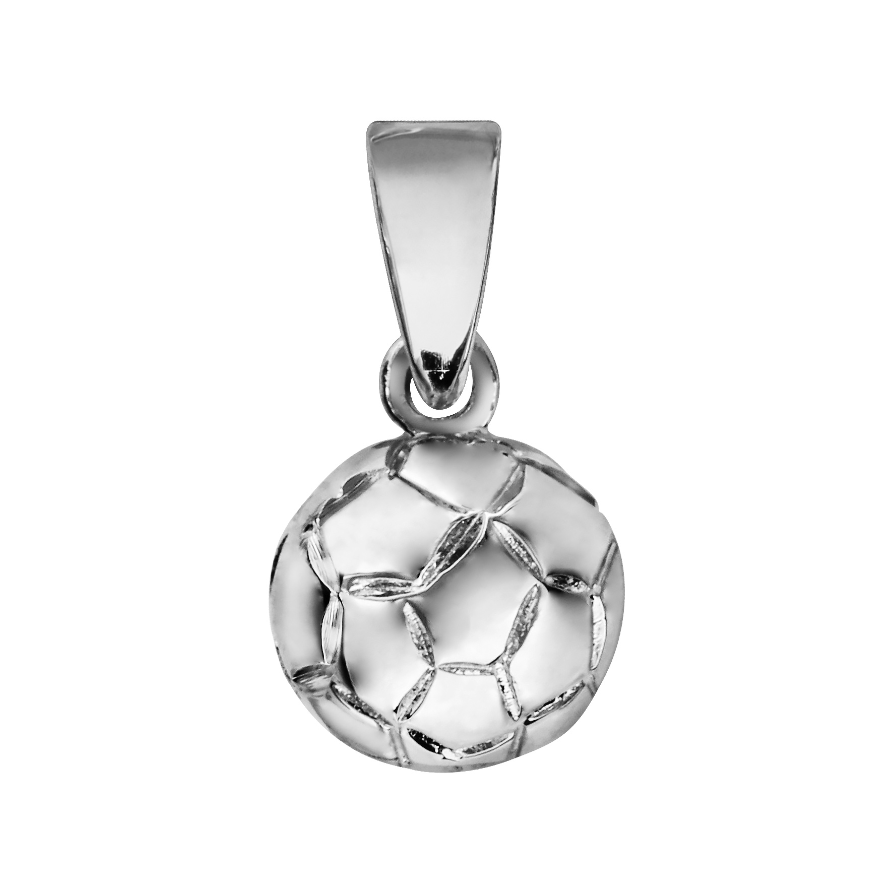 Pendentif en argent rhodié ballon de foot grand modèle