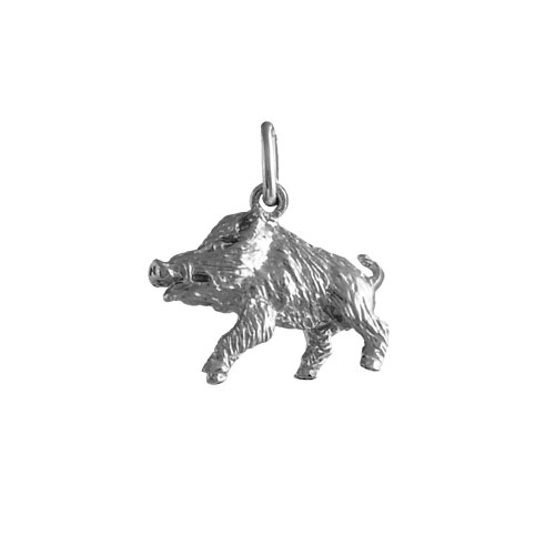 Pendentif en argent sanglier