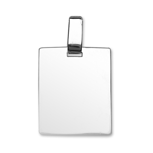 Pendentif en argent plaque G.I. rectangulaire à graver – dimensions 29mm X 23mm – plaque prestige