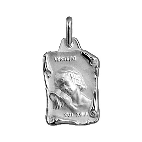Pendentif en argent brillant parchemin zodiaque Verseau