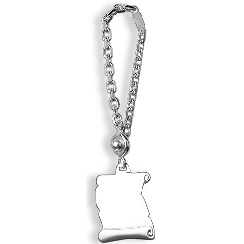 Porte-clef en argent parchemin à graver – grand modèle