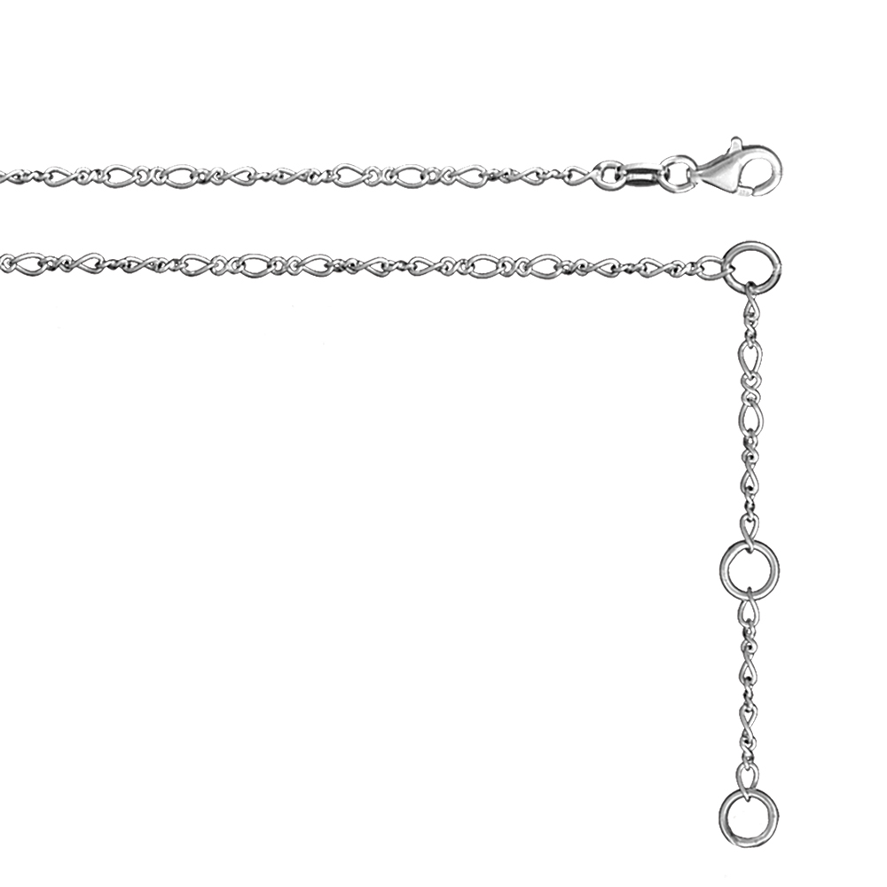 Chaîne de ventre en argent maille fantaisie – longueur 85cm