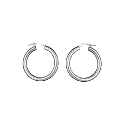 Créoles en Argent fil lisse en 4mm et diamètre31mm