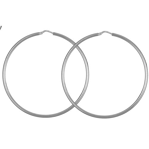 Créoles en Argent fil lisse diamètre 55mm