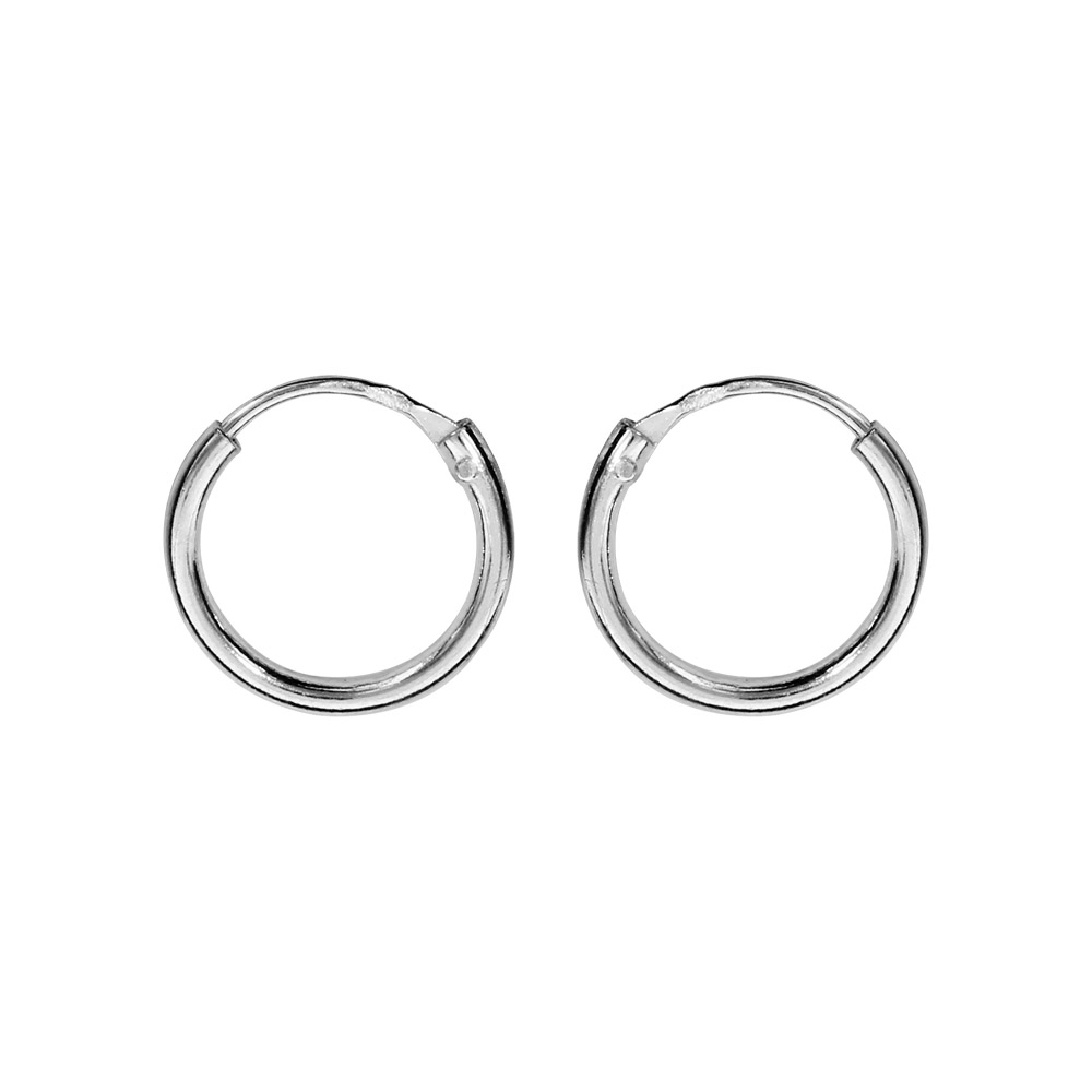 Créoles en argent rhodié fil de 1,20mm diamètre 10mm