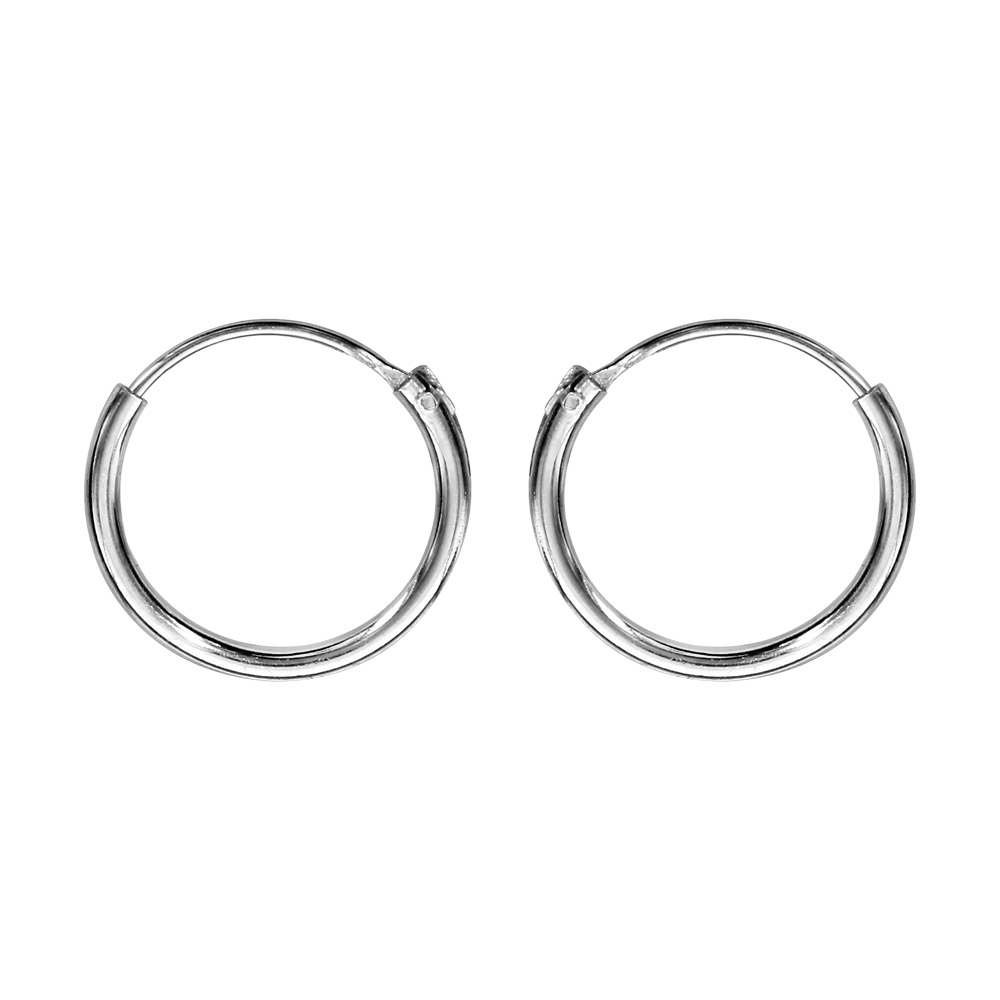 Créoles en argent rhodié fil de 1,20mm diamètre 12mm