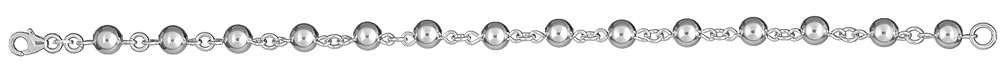 Collier en argent alternance de boules marseillaises et maillon simple- longueur 40cm réglable
