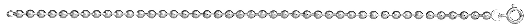 Bracelet en argent chaîne maille boules largeur 3mm et longueur 18cm