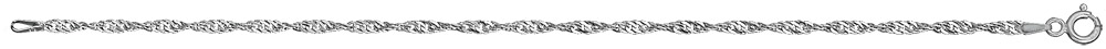 Bracelet en argent rhodié chaîne maille Singapour – largeur 2,2mm – longueur 18cm
