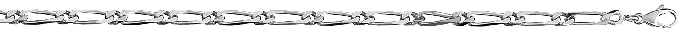 Bracelet en argent chaîne maille figaro 1+1 largeur 4mm et longueur 18cm