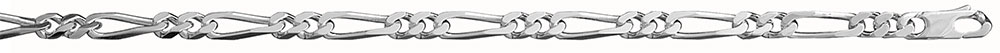 Chaîne en argent mailles 1+2 largeur 5mm et longueur 50cm