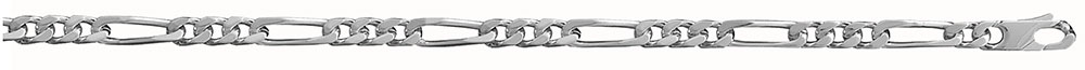 Bracelet en argent chaîne maille figaro 1+3 largeur 5mm et longueur 21cm