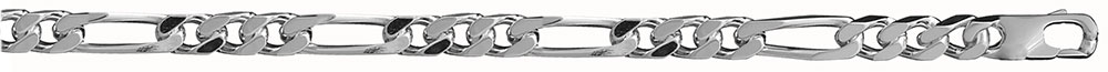 Bracelet en argent chaîne maille figaro 1+3 largeur 7mm et longueur 21cm