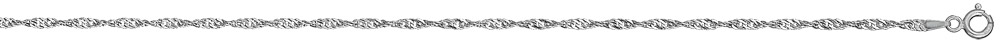 Chaîne en argent rhodié maille Singapour largeur 2mm et longueur 45cm