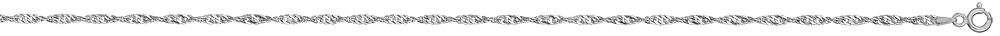 Chaîne en argent rhodié maille Singapour largeur 2,2mm et longueur 40cm