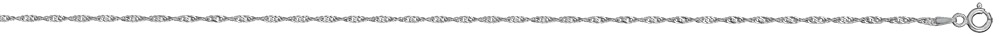 Chaîne en argent rhodié maille Singapour largeur 1,5mm et longueur 50cm