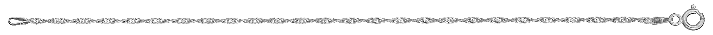Bracelet en argent chaîne maille Singapour largeur 1mm et longueur 18cm