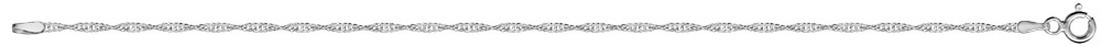 Bracelet en argent rhodié chaîne maille Singapour – largeur 1,5mm et longueur 18cm