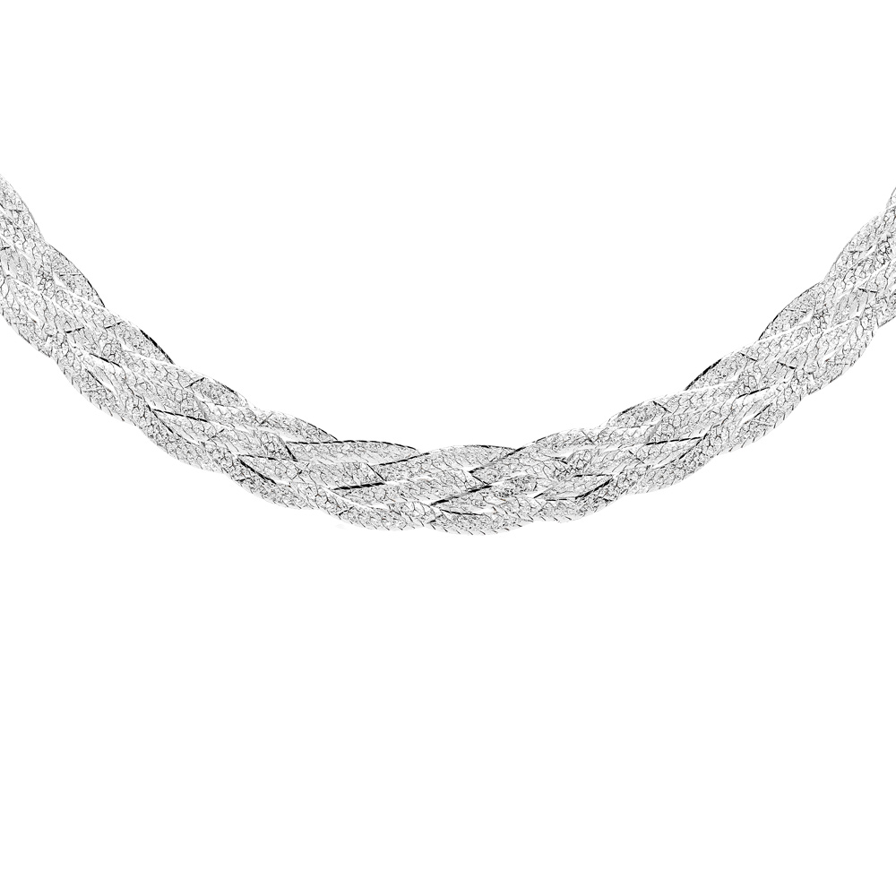 Collier en argent tresse à 5 brins – longueur 42cm