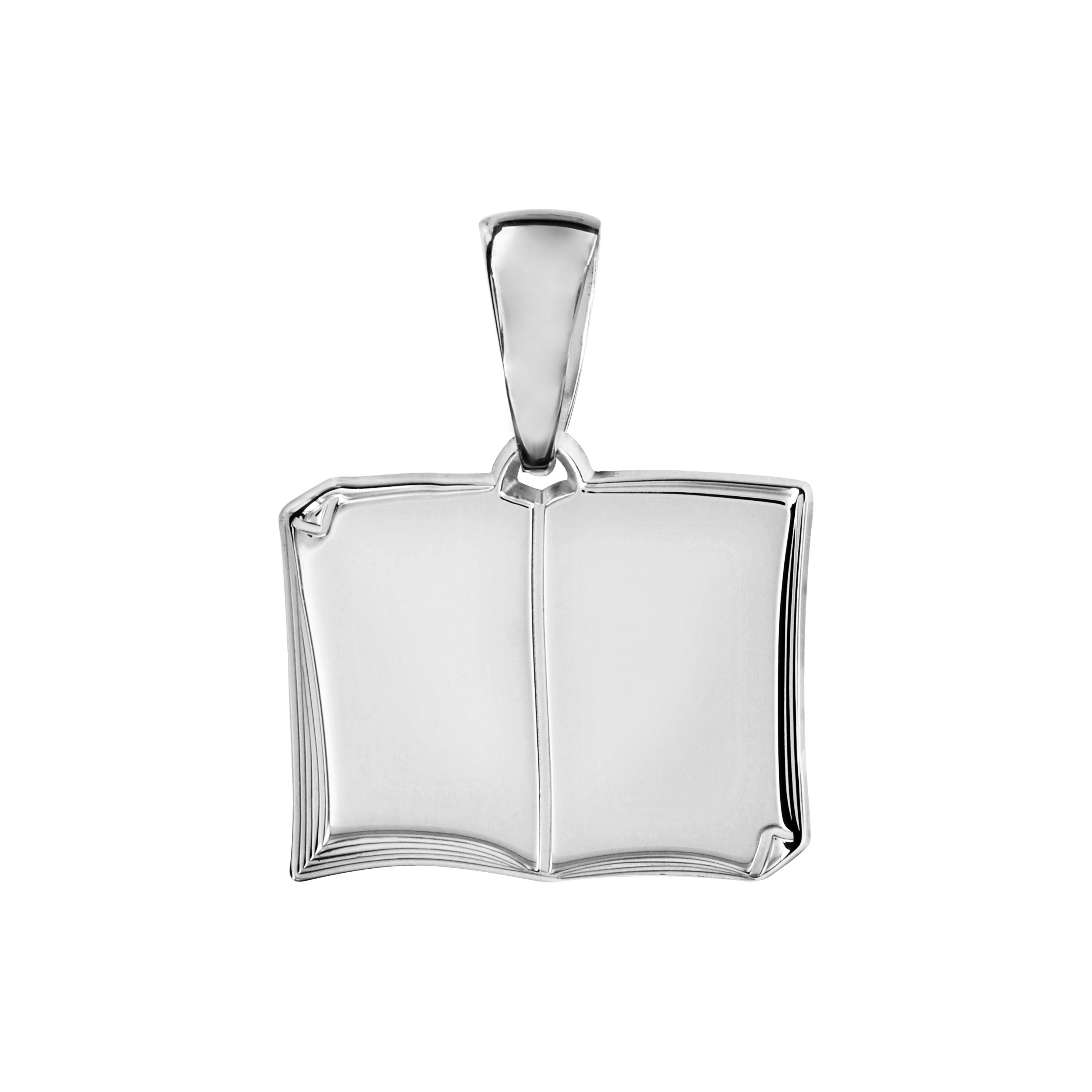 Pendentif en argent livre ouvert à graver petit modèle – plaque prestige