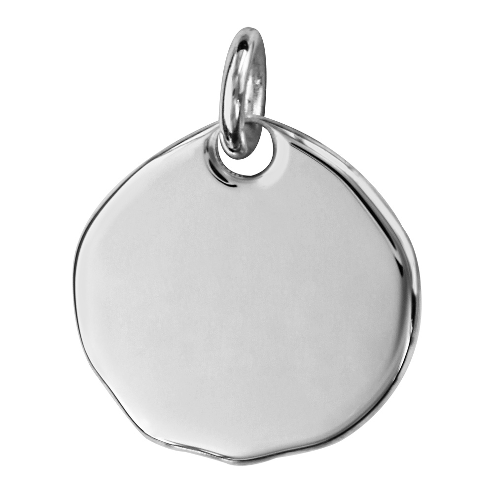 Pendentif en argent galet à graver petit modèle – plaque prestige