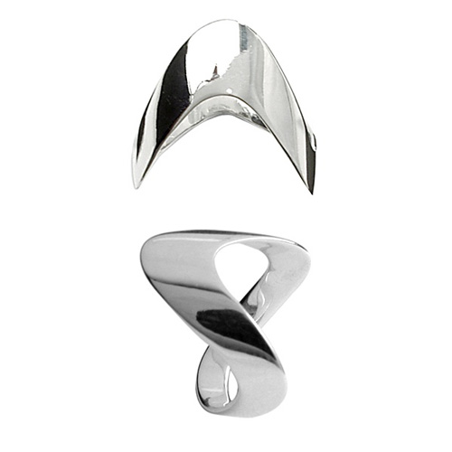 Bague en argent style africain forme V