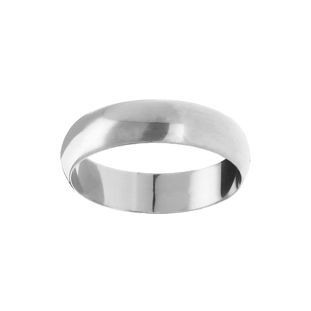 Alliance demi-jonc en argent rhodié 5mm