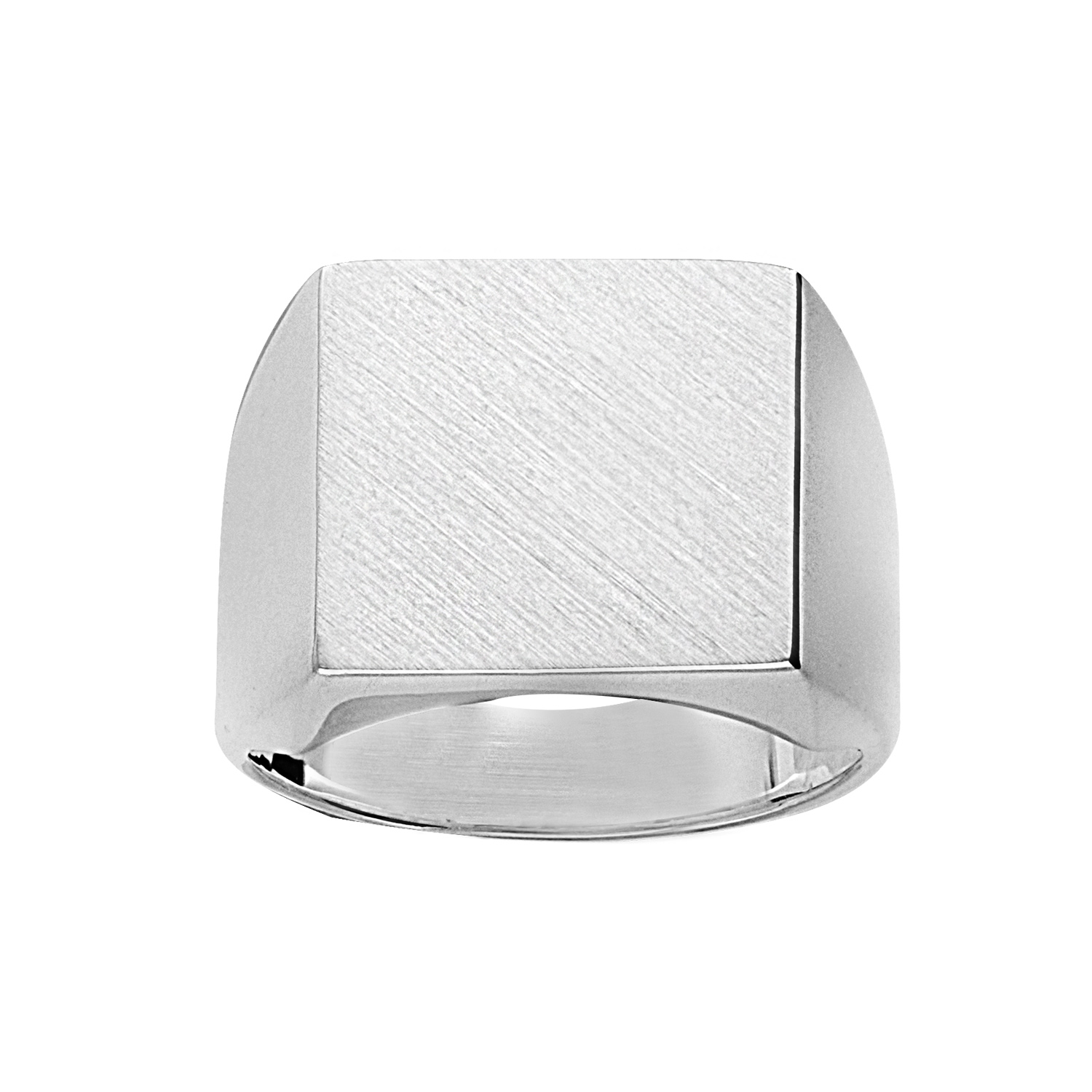 Chevalière en argent plateau carré 15mm X 15mm