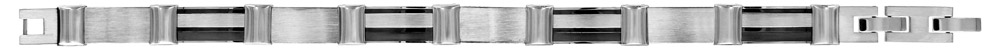 Bracelet en acier alternance de maillons lisses et maillons 1 moitié grises et l’autre en PVD noir – longueur 19cm + 1,5cm réglable par double fermoir