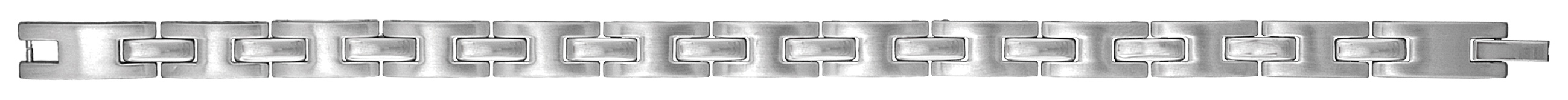 Bracelet en acier alternance de maillons en forme de H et barrettes lisses – longueur 21cm réglable