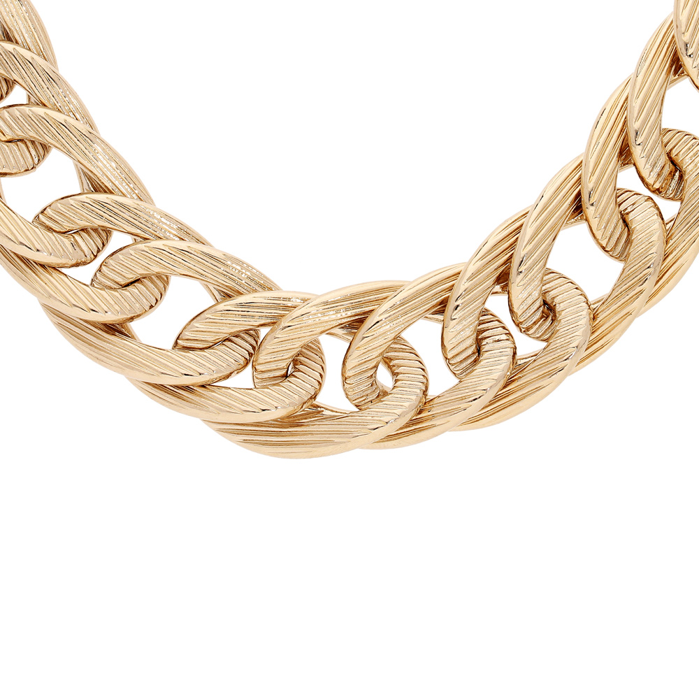 Collier doré grosse maille entrelacée 47+3cm