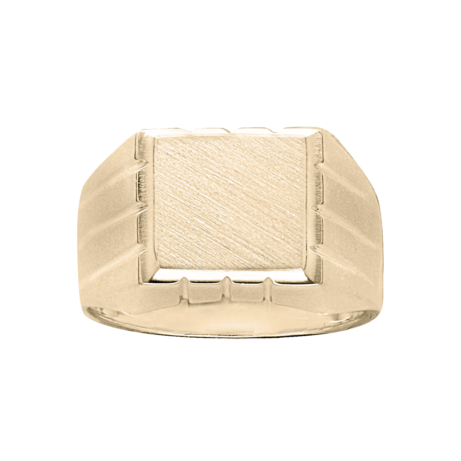 Chevalière en vermeil plateau carré et godrons sur les côtés