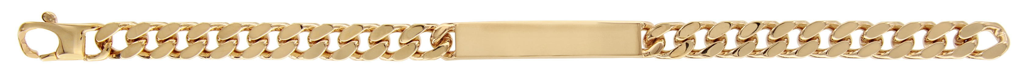 Gourmette en plaqué or maille serrée largeur 8mm et longueur 21cm