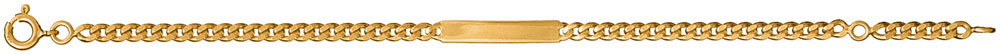 Gourmette pour enfant en plaqué or maille serrée largeur 3mm et longueur 14cm + 2cm de rallonge