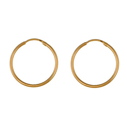 Créoles en plaqué or fil lisse – largeur 1,5mm et diamètre anneaux 25mm