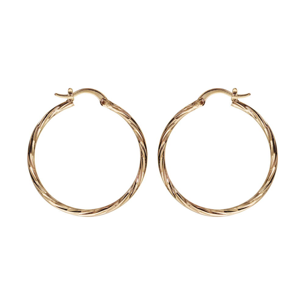 Créoles en plaqué or fantaisie torsadées