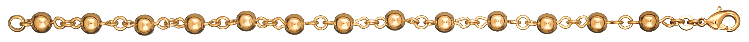 Bracelet en plaqué or boules marseillaises largeur 6mm et longueur 19cm