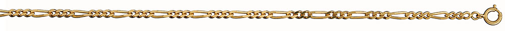 Chaîne en plaqué or figaro maille 1+3 largeur 3mm et longueur 45cm