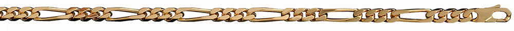 Chaîne en plaqué or figaro maille 1+3 largeur 5mm et longueur 55cm