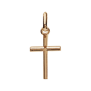 Pendentif croix en plaqué or fine – moyen modèle 18mm