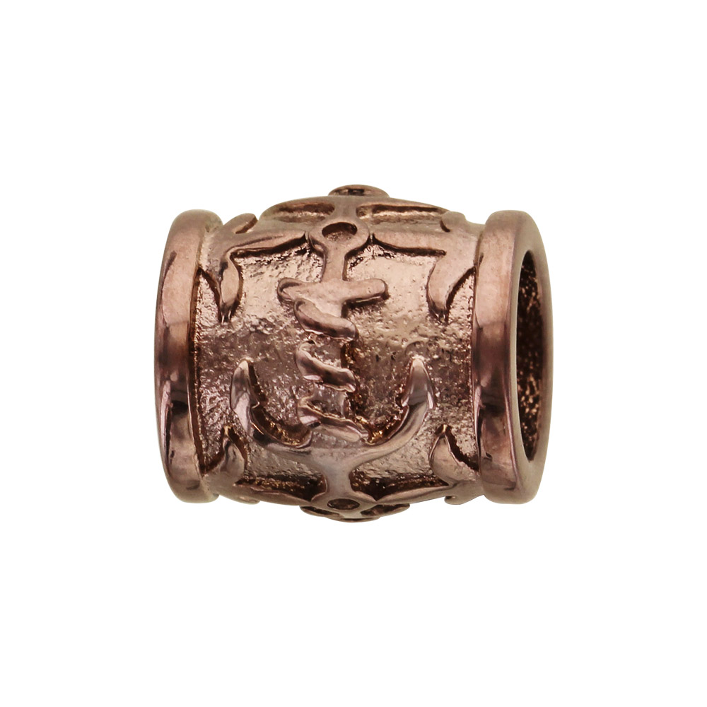 Charms Thabora grand modèle pour homme en acier et PVD marron ancre sur tonneau